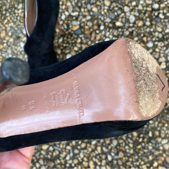 Claudia Ciuti Italy black suede Stiletto Booties 9.5 - Picture 7 of 9